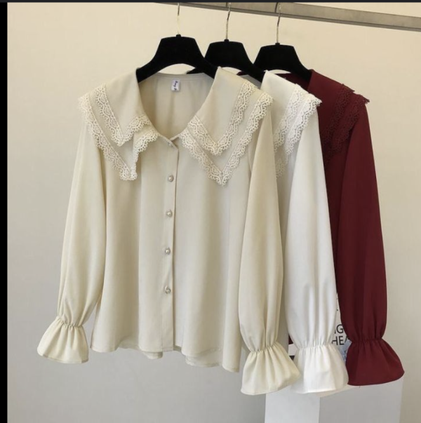 SGB Tweli Top Blouse Wanita Terbaru Baju Atasan Kerja Bahan Wolfis Mix Renda