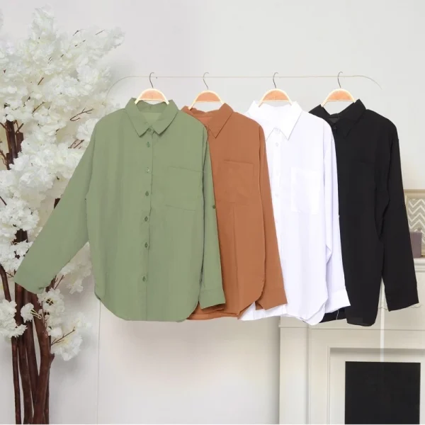 KEMEJA WANITA POLOS MURAH / KEMEJA OVERSIZE / KEMEJA WANITA LENGAN PANJANG